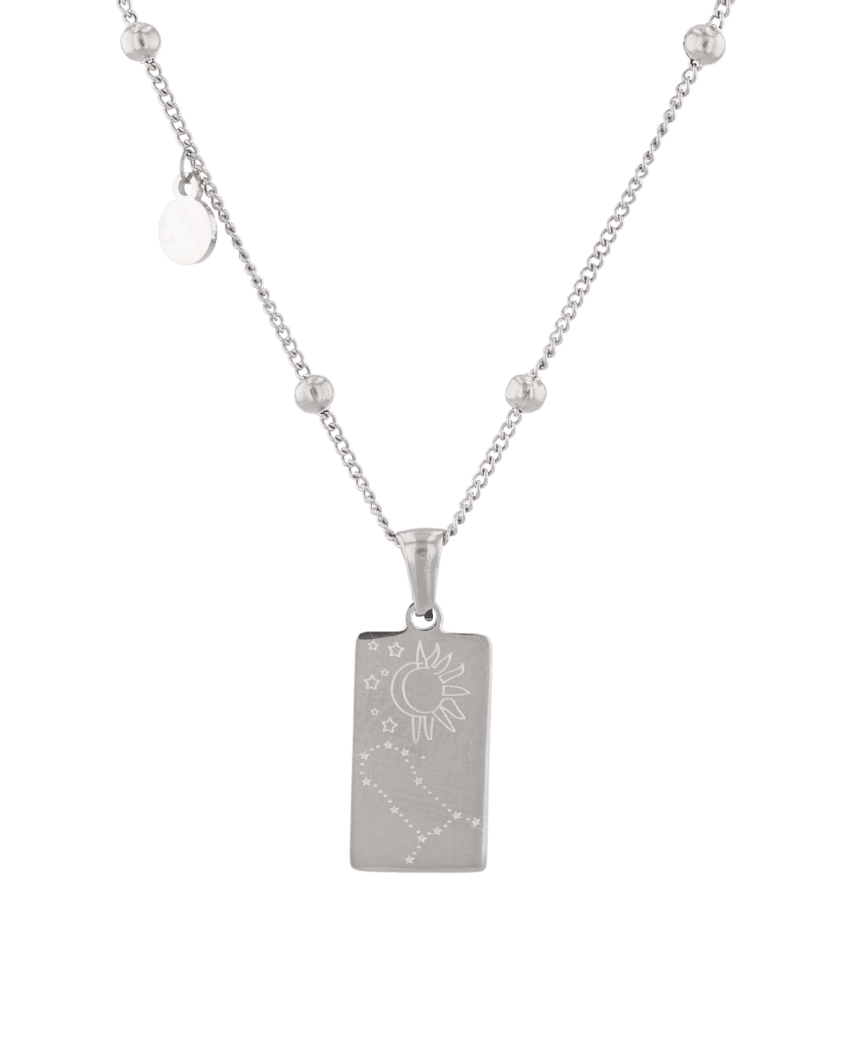 LAVANA Gemini Silver Zodiac Tag Necklace