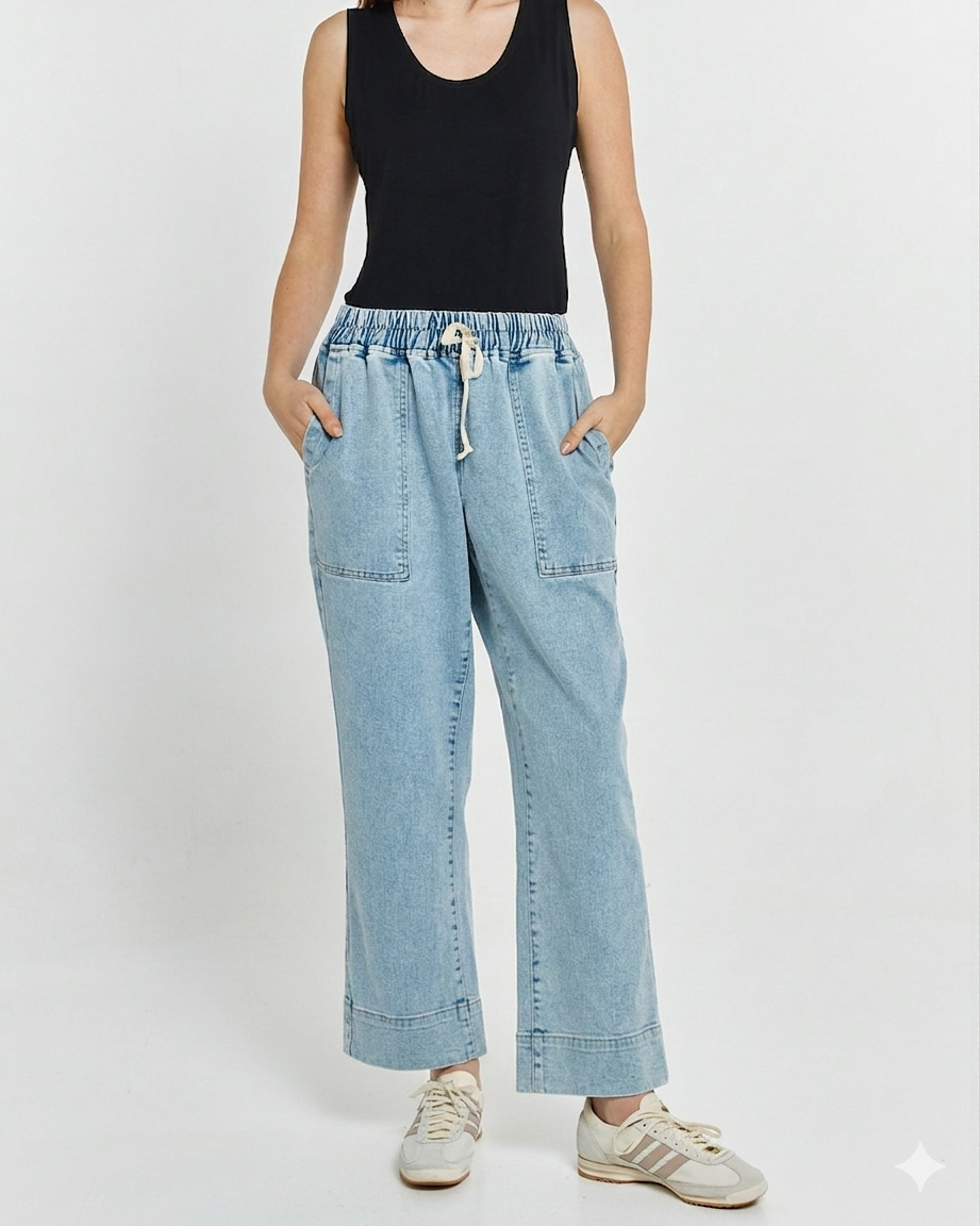 Betty Basics Quinn Stretch Jogger (Light Blue Wash)
