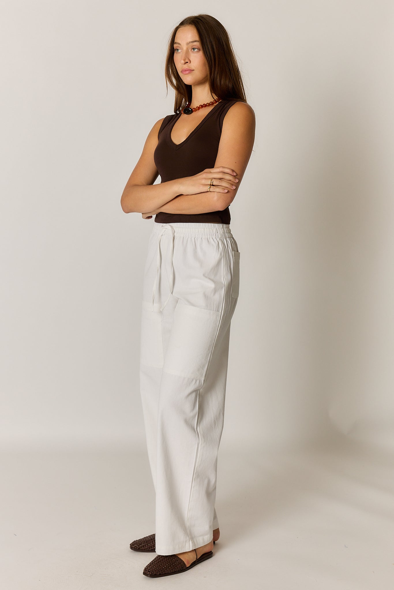 Giliann Alma Pocket Pant (White)