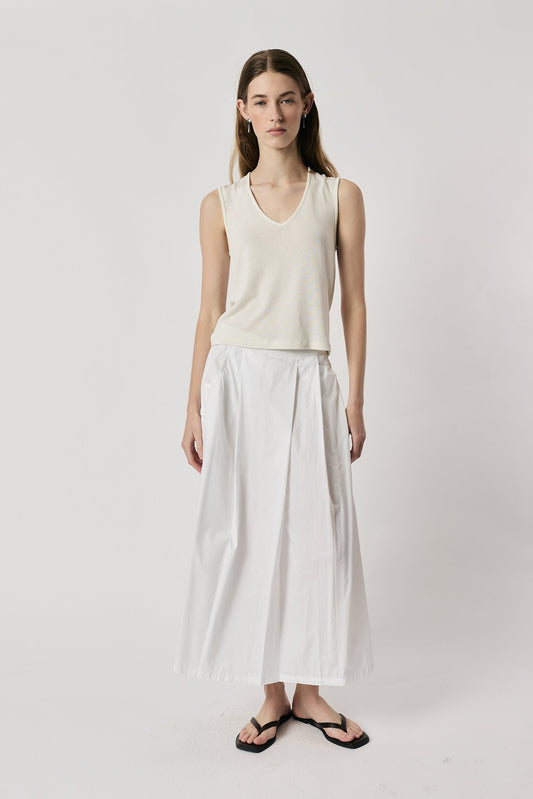 Image of a model wearing Skirts. Product name - Giliann Ines Skirt White in White colour by brand - Giliann