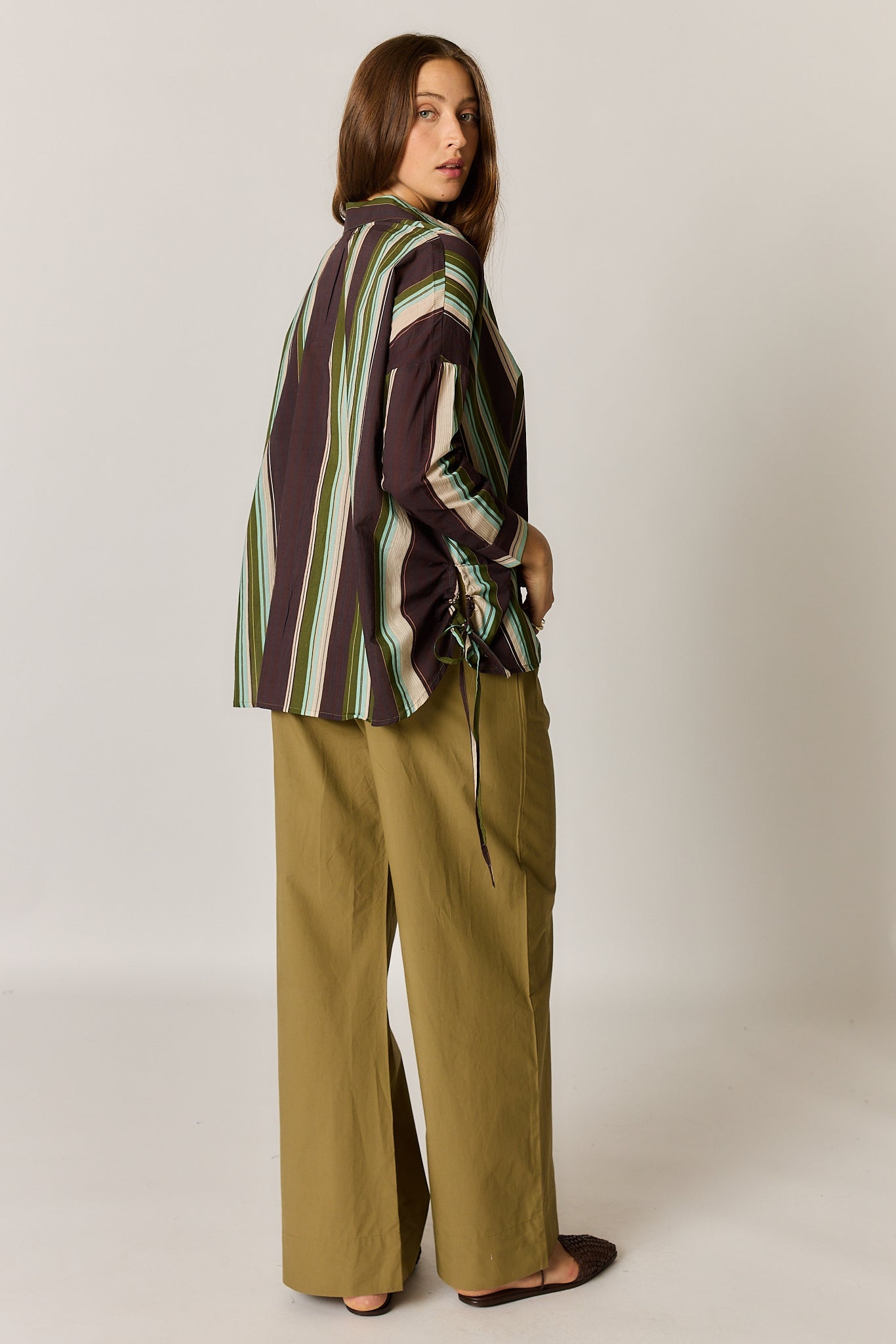 Giliann Joni Shirt Stripe (Burgundy)
