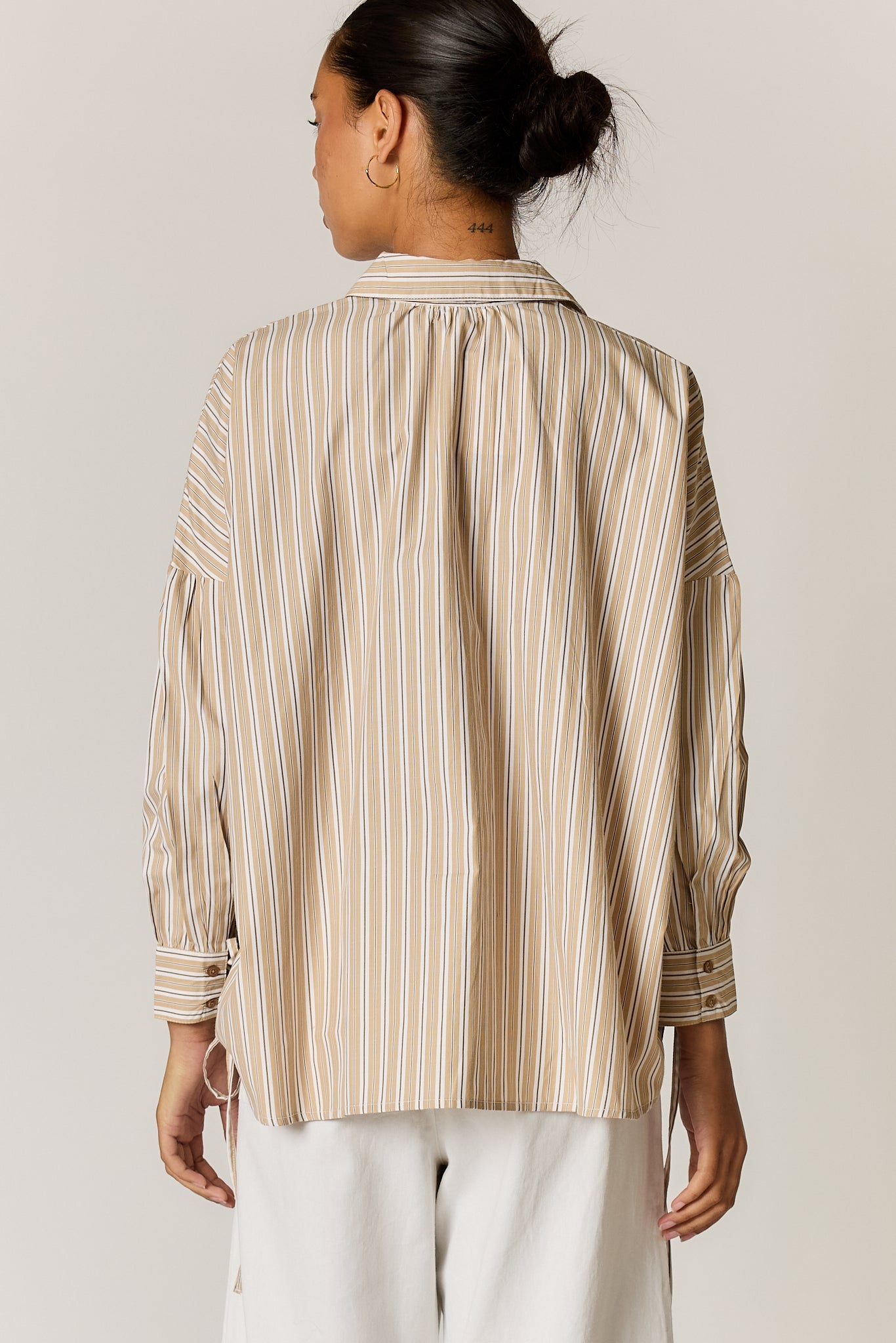 Giliann Joni Shirt Stripe (Tan)
