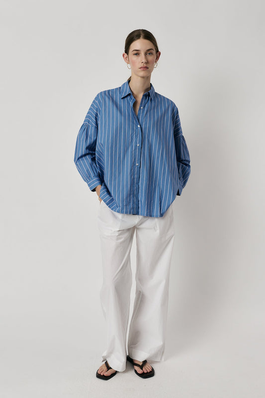 Giliann Kennedy Cut-Out Shirt Stripe (Blue)