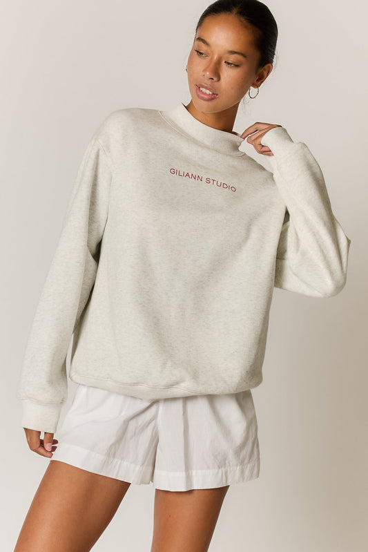 Giliann Logo Mockneck Pullover (Grey)