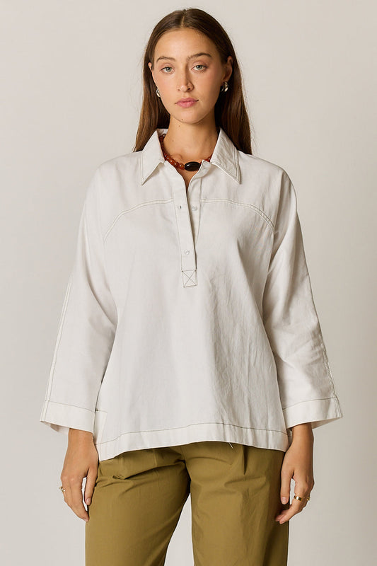 Image of Shirts. Product name - Giliann Patti Shirt White Twill in White colour by brand - Giliann