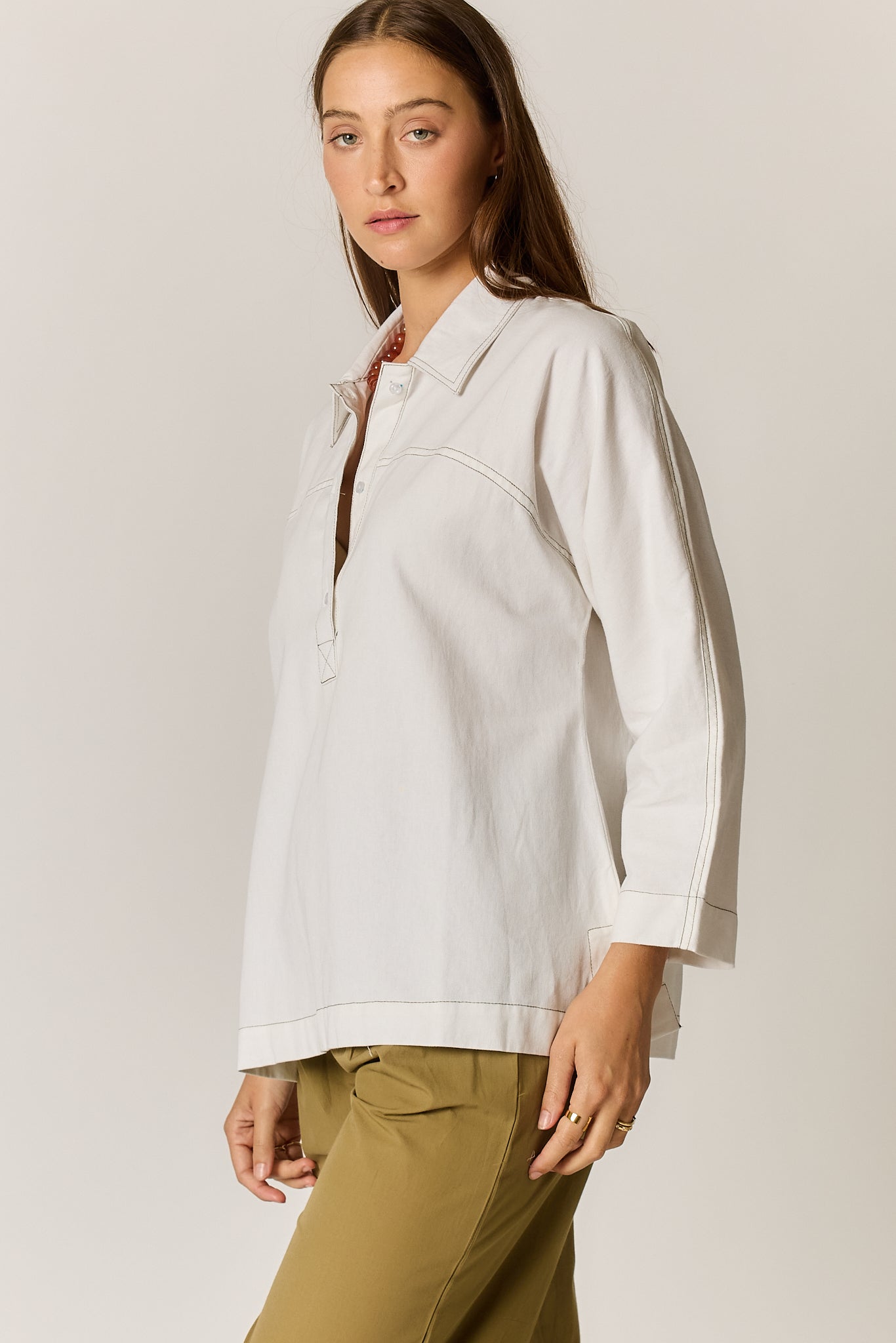 Giliann Patti Shirt Twill (White)
