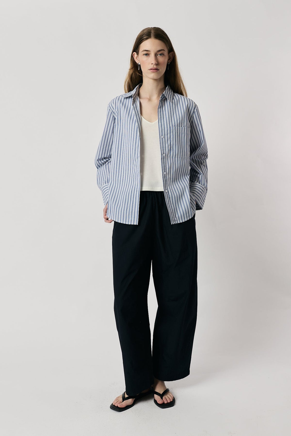 Image of Shirts. Product name - Giliann Runa Shirt Light Blue Stripe in Blue colour by brand - Giliann