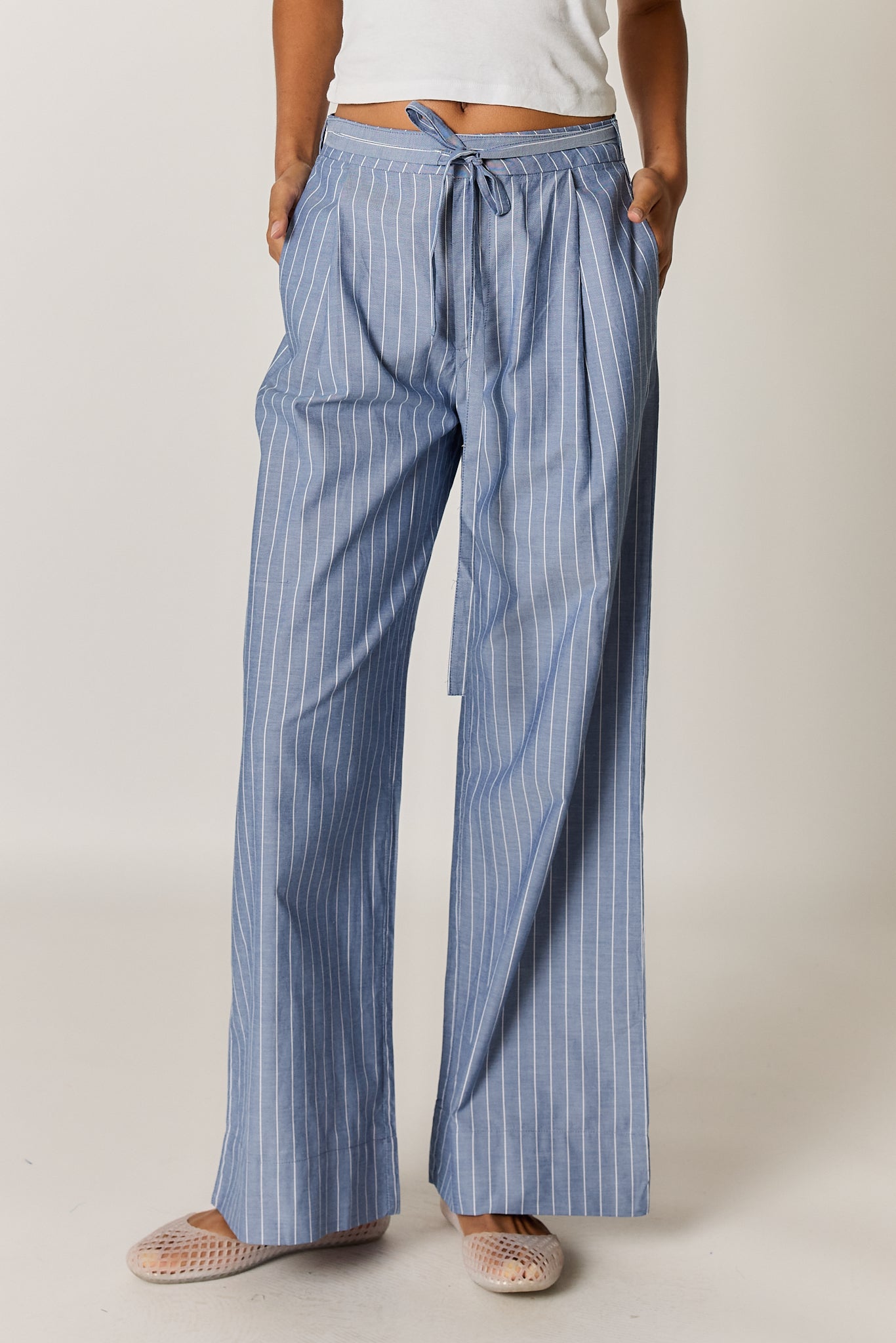 Giliann Floyd Tie Pant Pin Stripe (Blue)
