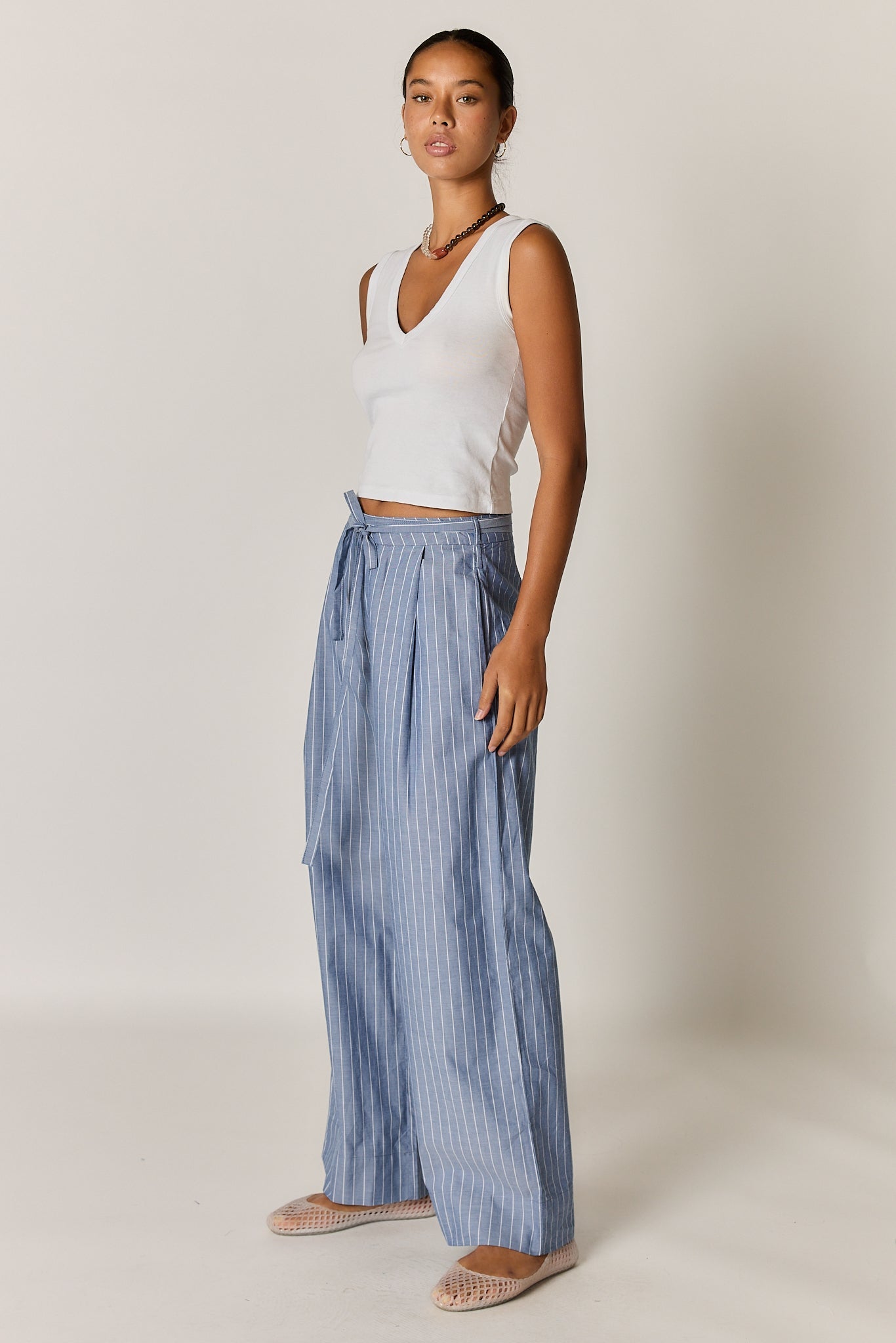 Giliann Floyd Tie Pant Pin Stripe (Blue)