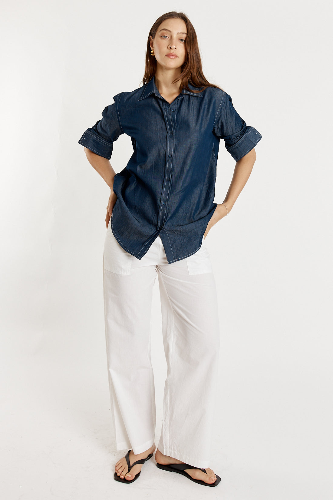 Giliann Button Up Shirt (Denim)