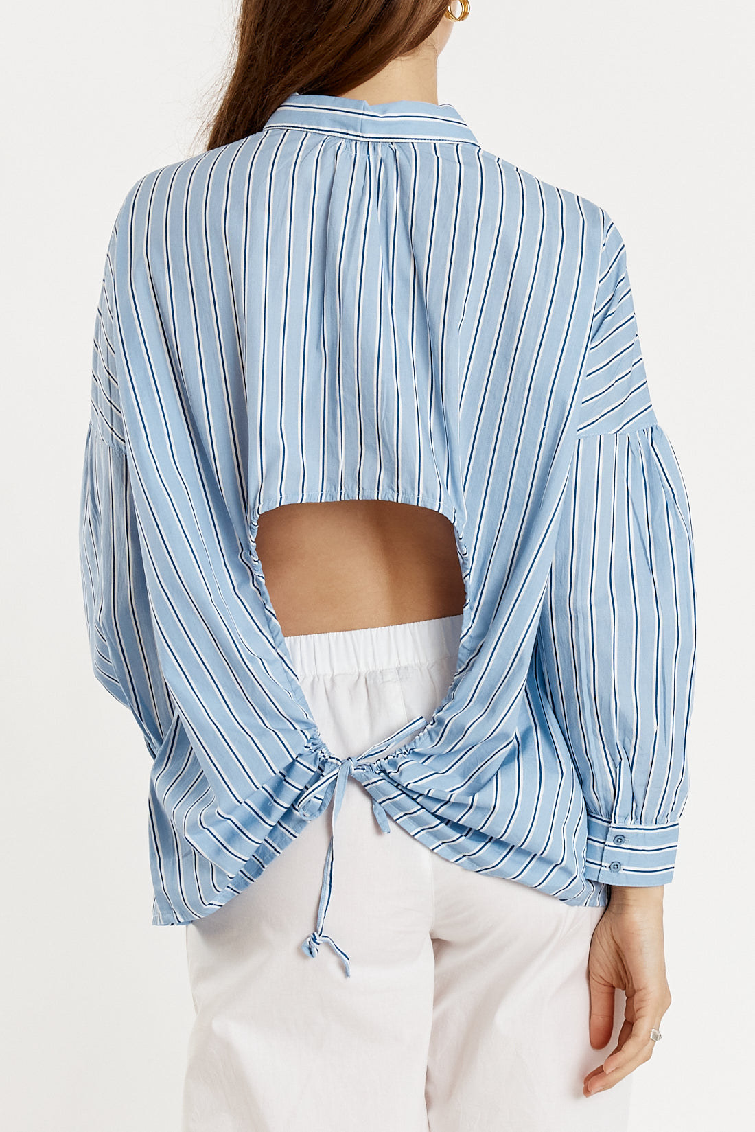 Giliann Jean Cut Out Shirt Stripe (Blue)
