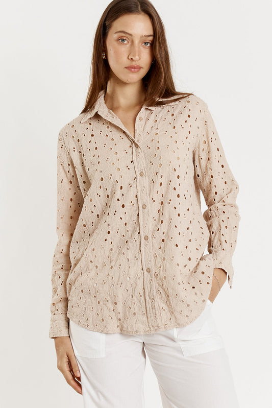 Image of Shirts. Productname: Giliann Olive Shirt Cream in Cream colour by brand - Giliann