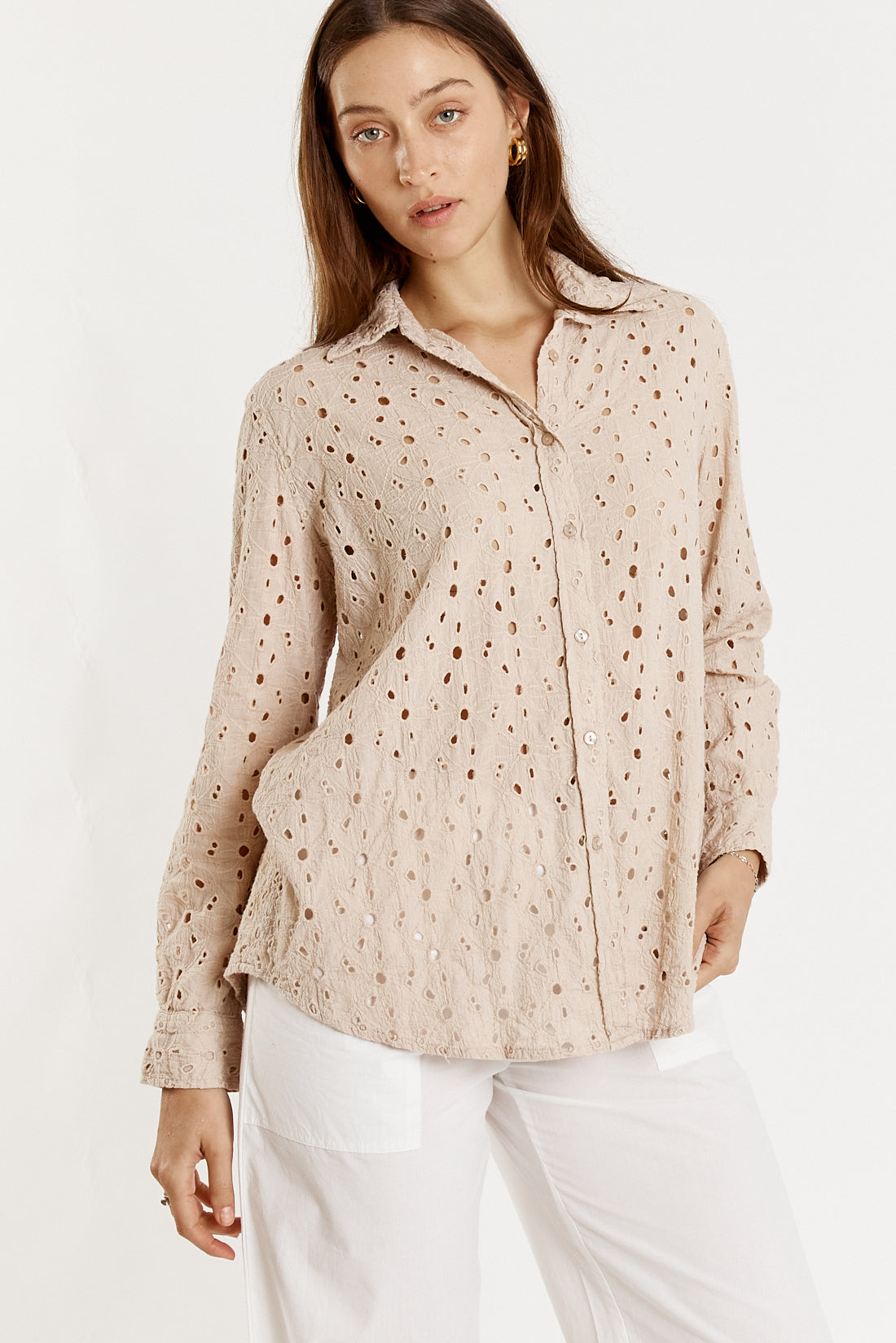 Giliann Olive Shirt (Cream)