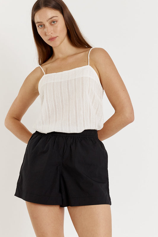 Image of a model wearing Shorts. Productname: Giliann Pyke Short Black in Black colour by brand - Giliann