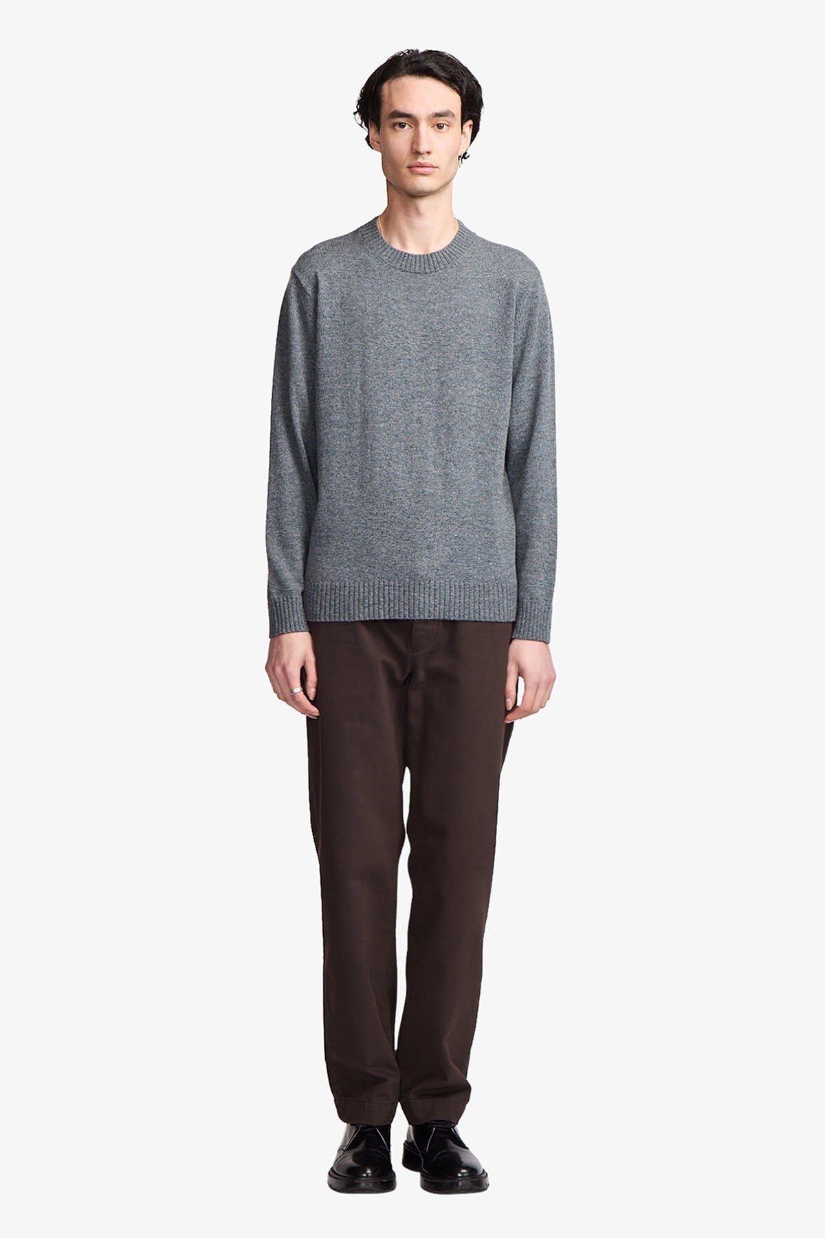 Image of a model wearing Pants. Productname: Anthony Squires Gilles brown chino pant in Brown colour by brand - Anthony Squires