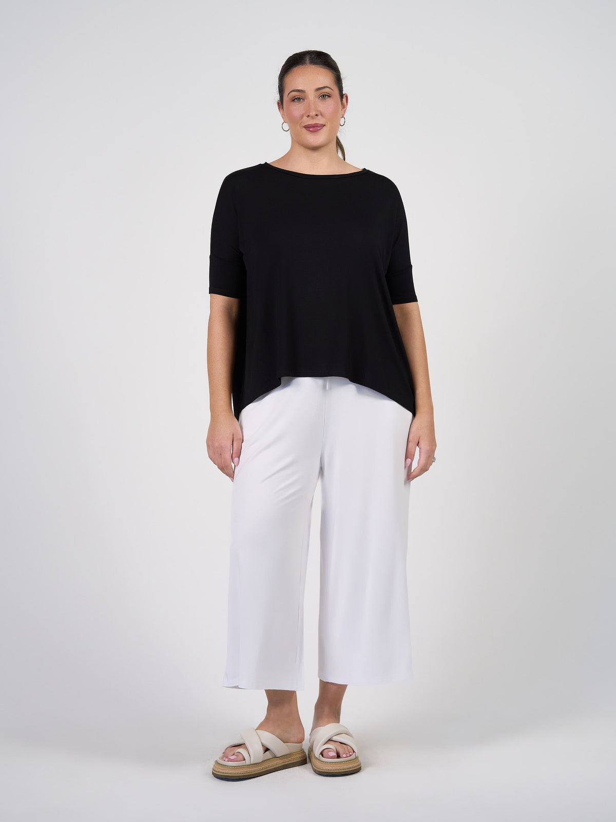 Lou Lou Gina Oversized Slouch Bamboo T-Shirt (Black)