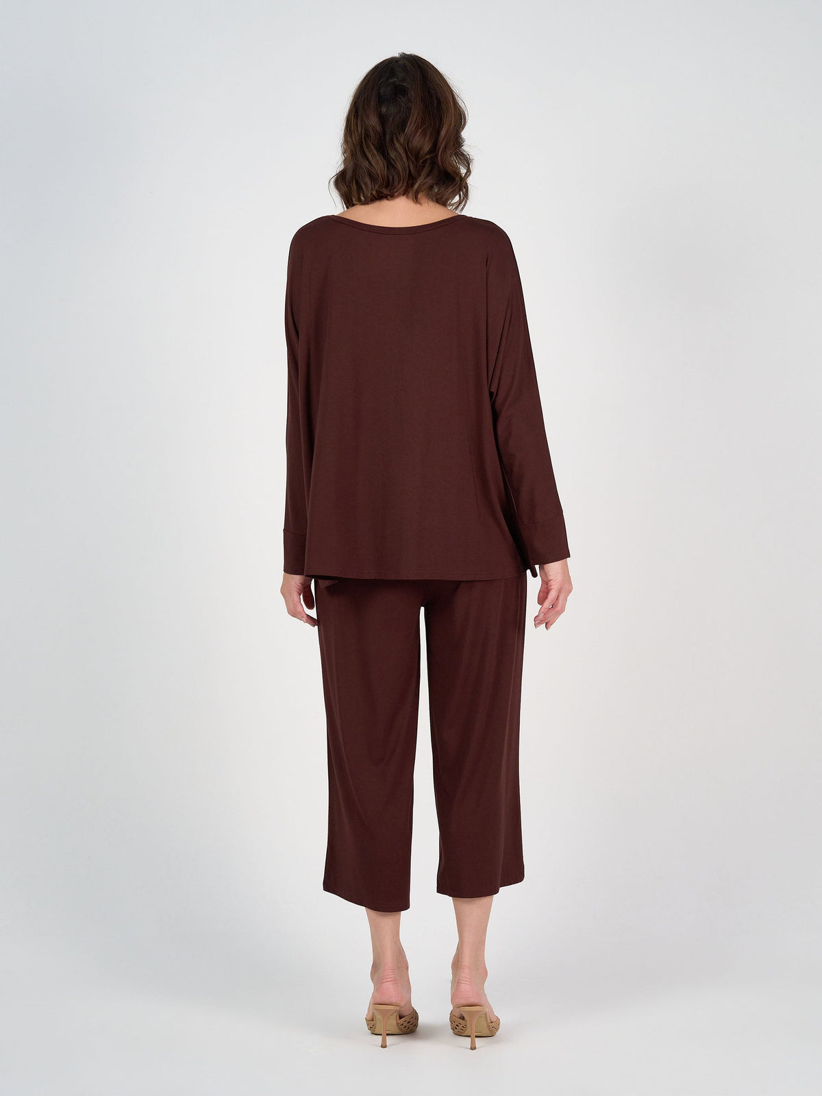 Lou Lou Gina Long Sleeved Bamboo Top (Burgundy)