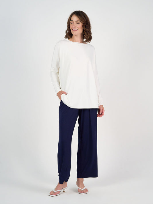 Lou Lou Gina Long Sleeved Bamboo Top (Cream)