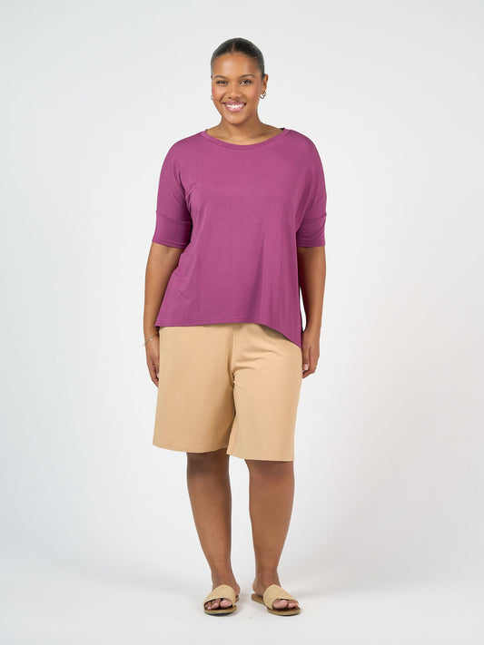 Lou Lou Gina Oversized Slouch Bamboo T-Shirt (Plum)