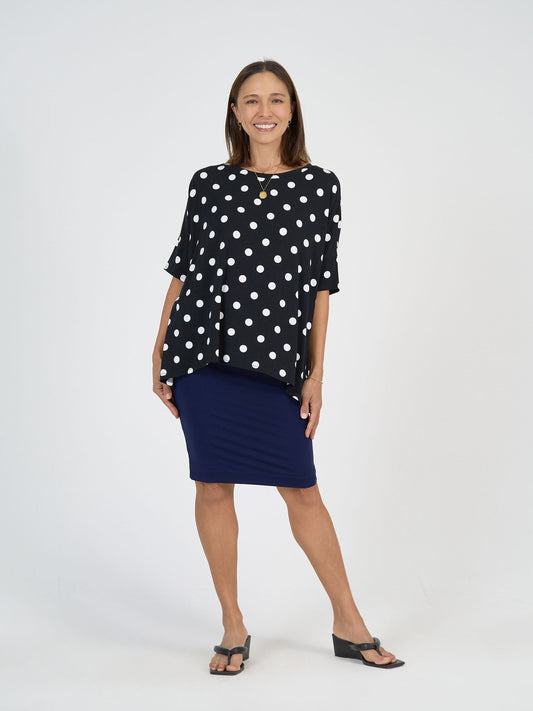 Lou Lou Gina Oversized Slouch Bamboo T-Shirt (Polka Dot)