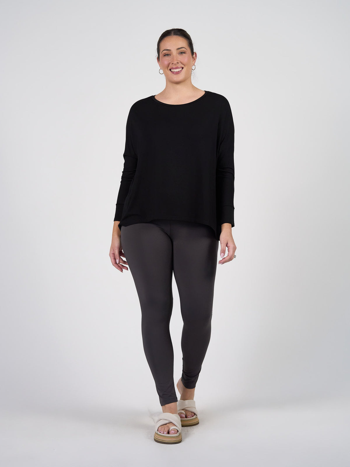 Lou Lou Gina Long Sleeved Bamboo Top (Black)