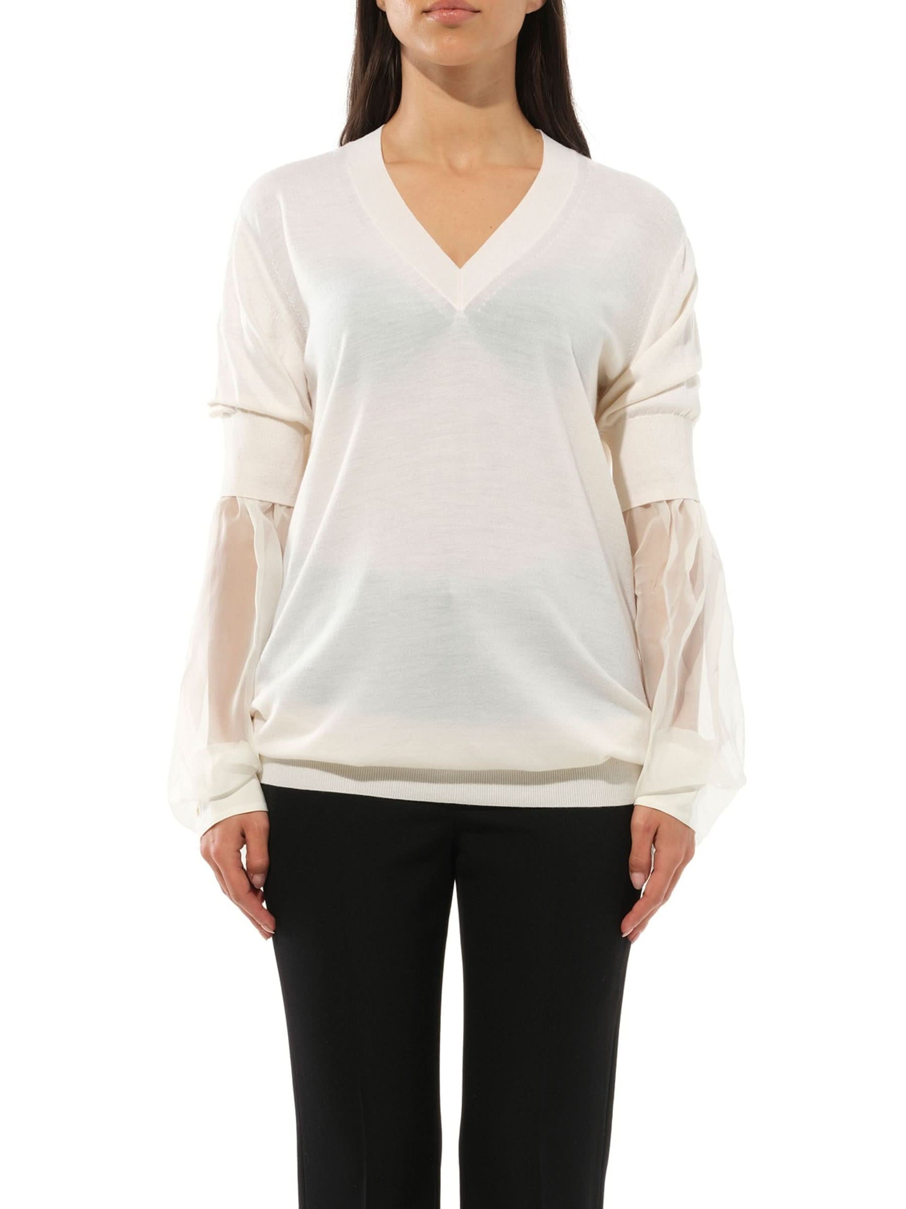 Image of a model wearing Outerwear. Productname: GIVENCHY Classic Pullover in White colour by brand - GIVENCHY