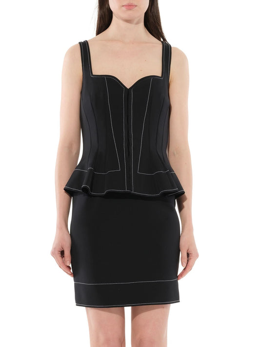 Image of a model wearing Dress. Productname: GIVENCHY Contrast Short Dress in Black colour by brand - GIVENCHY