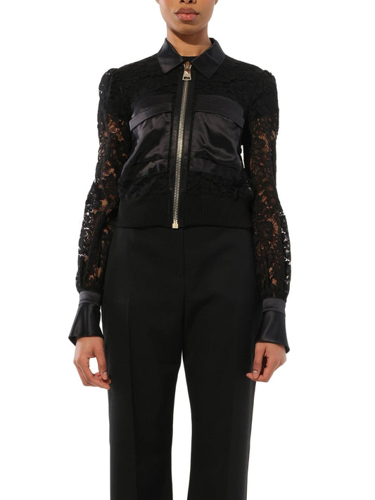 Image of a model wearing Outerwear. Productname: GIVENCHY Zip Jacket in Black colour by brand - GIVENCHY