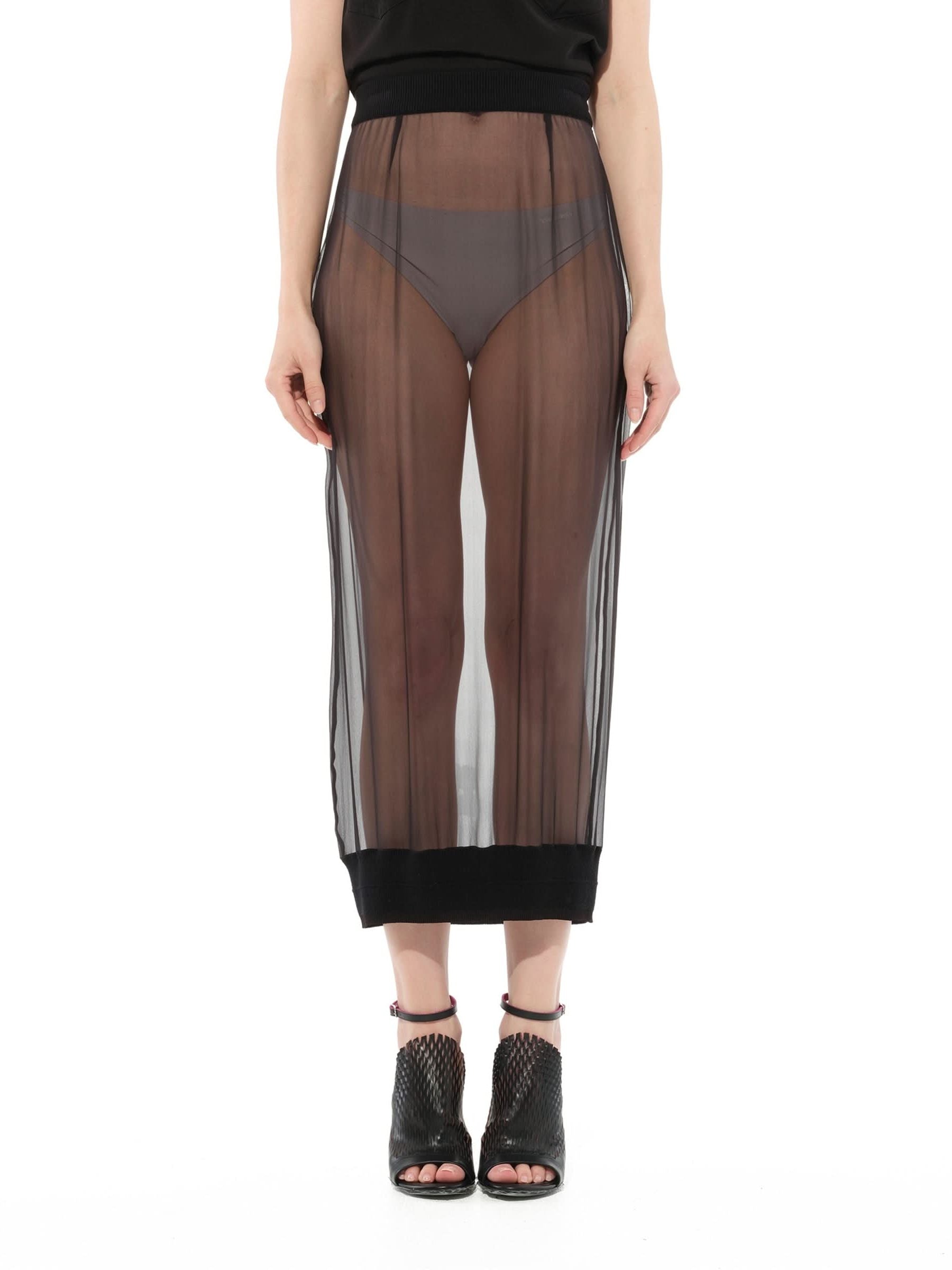 Image of a model wearing Skirts. Productname: Long Skirt in Black colour by brand - GIVENCHY