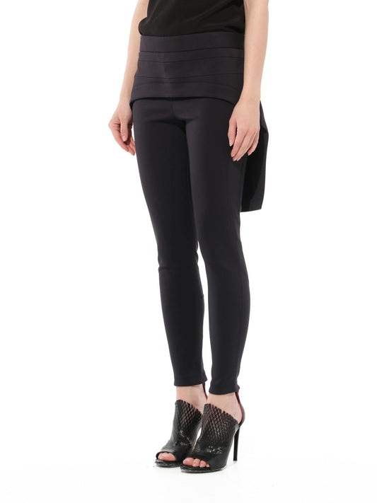Image of a model wearing Pants. Productname: GIVENCHY Layered Skirt Pants with Zip in Black colour by brand - GIVENCHY