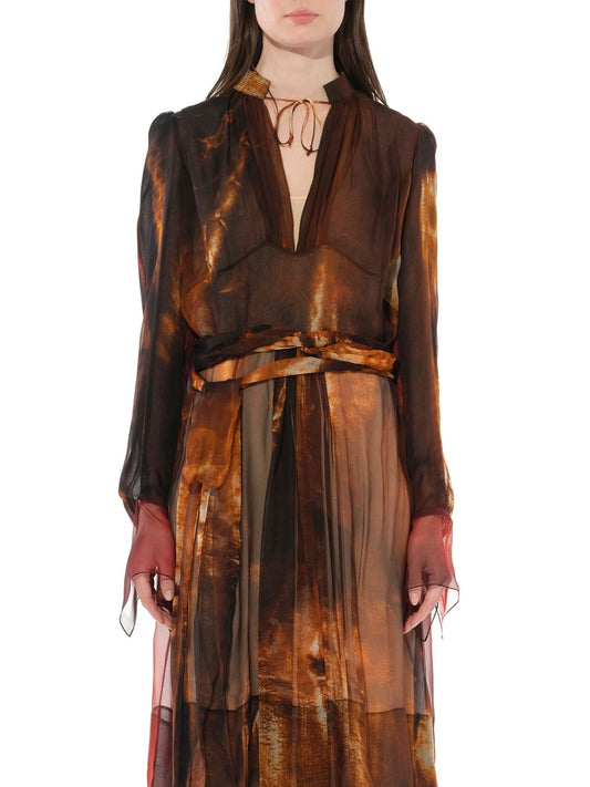 Image of Dresses. Productname: GIVENCHY Podium Fire Print Dress in MULTICOLOR colour by brand - GIVENCHY