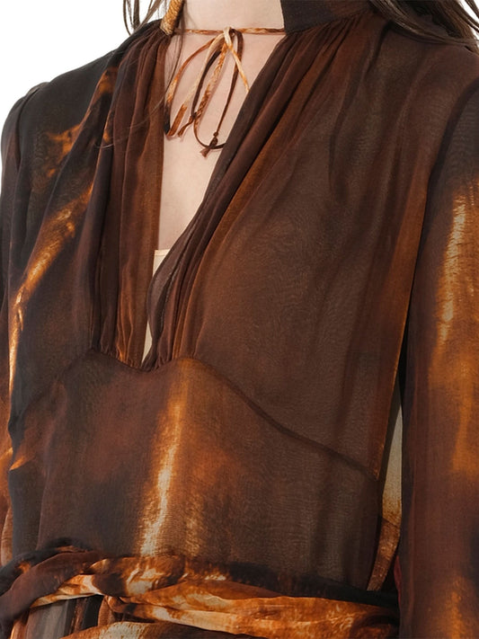 GIVENCHY Podium Fire Print Dress (Multicolor)