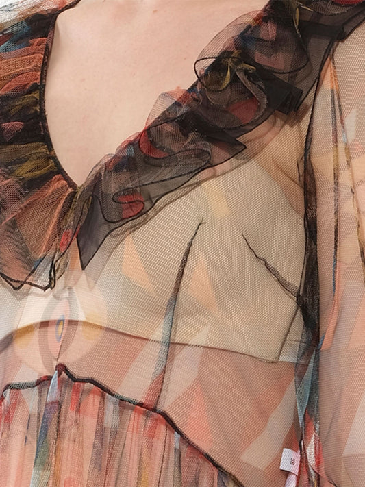 GIVENCHY Short Dress (Sheer Multicolour)