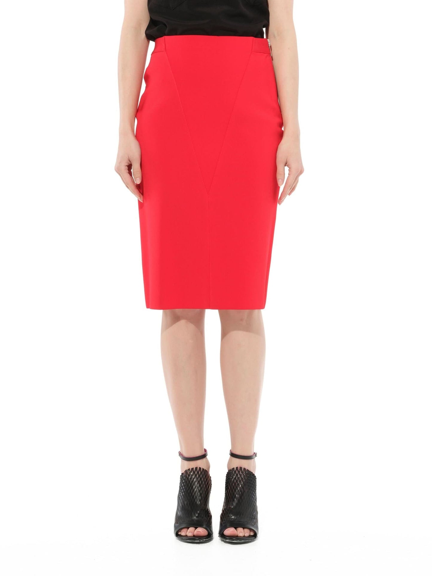 Image of a model wearing Skirts. Product name - Short Skirt Red in Red colour by brand - GIVENCHY