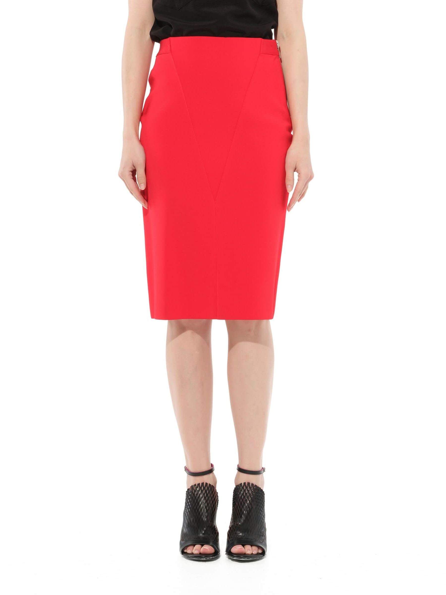 Image of a model wearing Skirts. Product name - Short Skirt Red in Red colour by brand - GIVENCHY