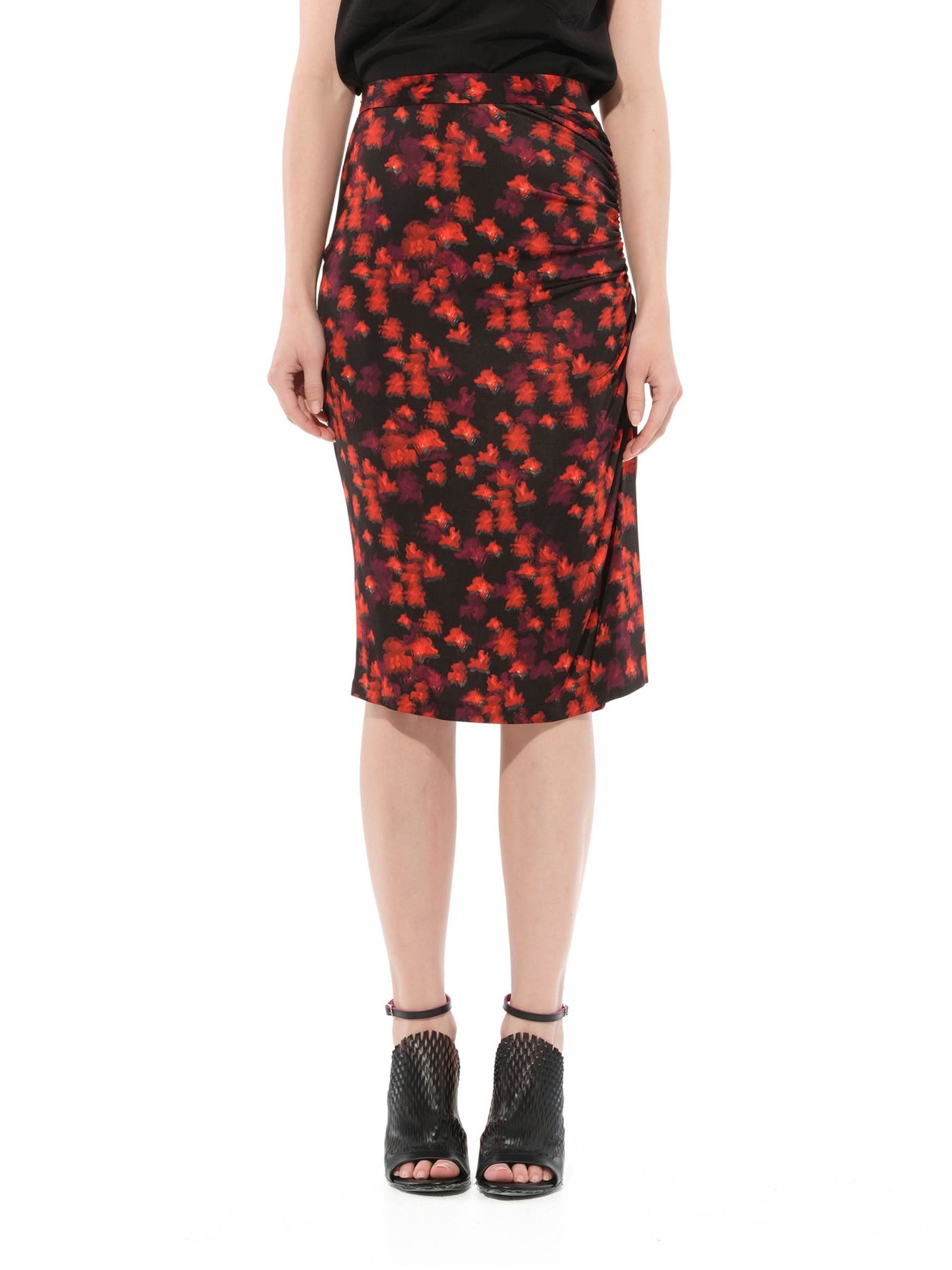 Image of a model wearing Skirts. Product name - Flower Skirt in Multicolour colour by brand - GIVENCHY