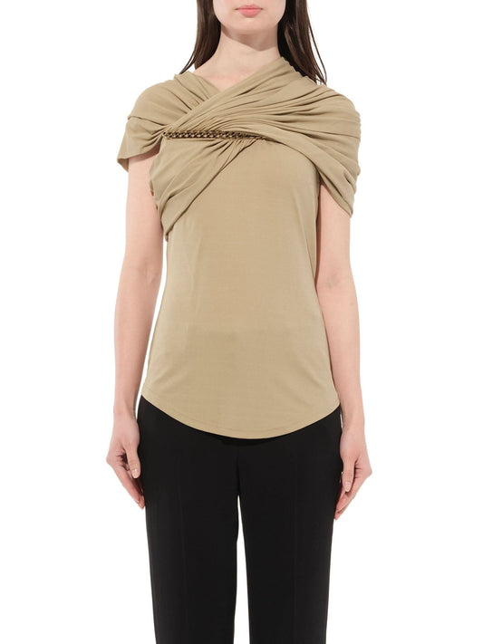 Image of a model wearing Tops. Productname: GIVENCHY Top in Beige colour by brand - GIVENCHY