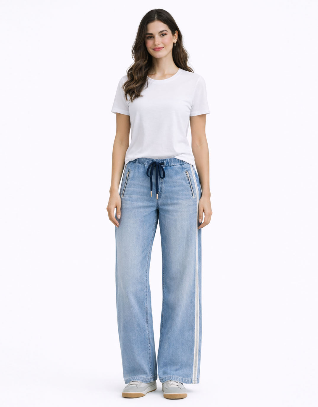 Italian Star Glam Track Jean (Silver Stripe)