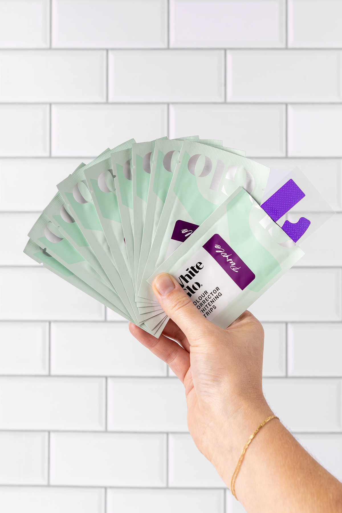 Image of Teeth Whiteners. Product name - Purple Whitening Strips in colour by brand - White Glo