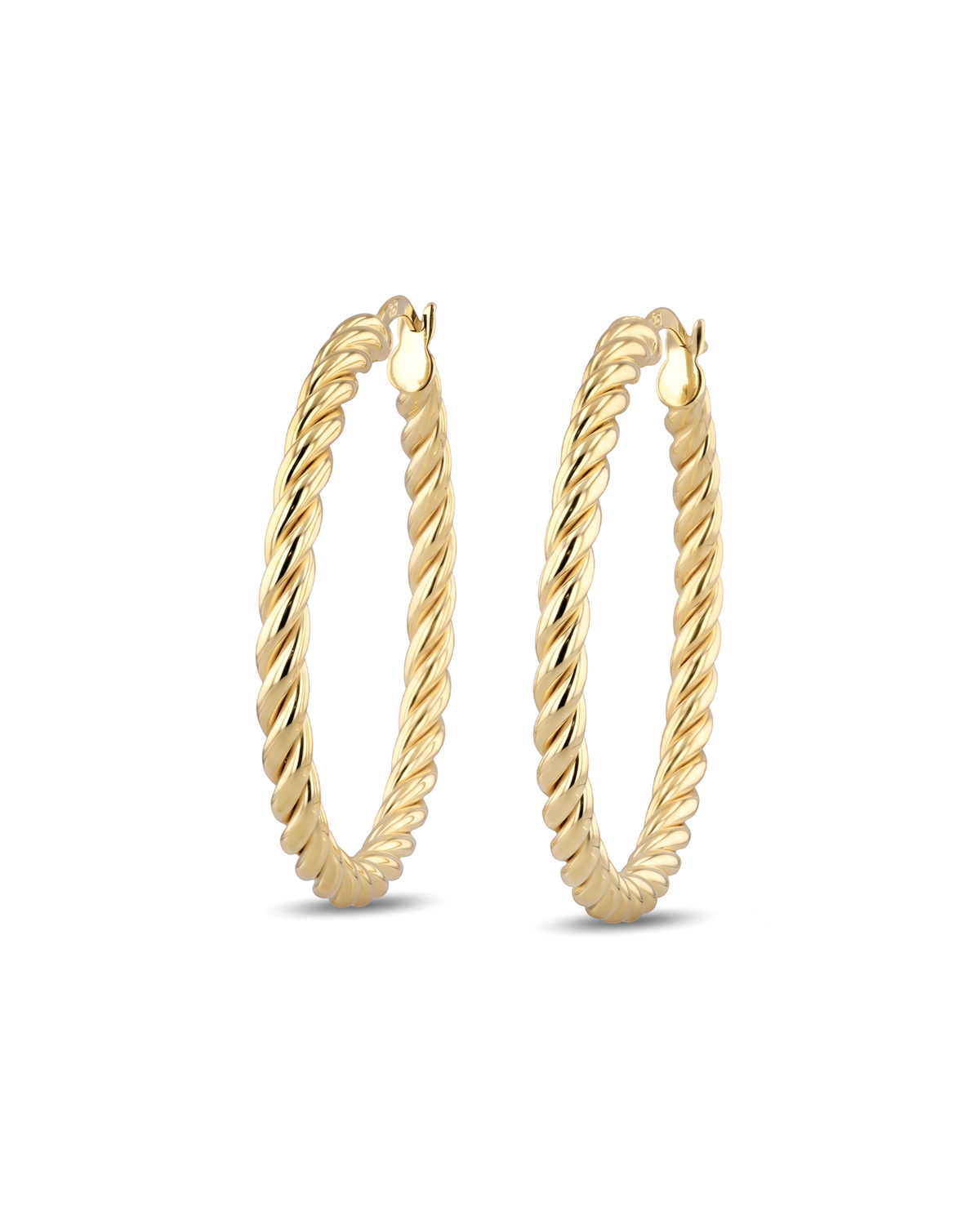 Image of Earrings. Product name - Grace Gold Hoop Earrings in colour by brand - LAVANA