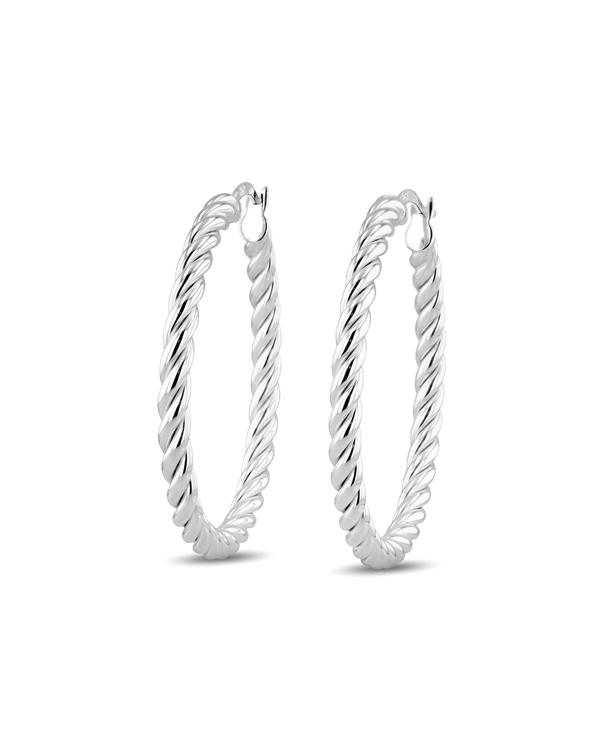 Image of Earrings. Product name - Grace Silver Hoop Earrings in colour by brand - LAVANA