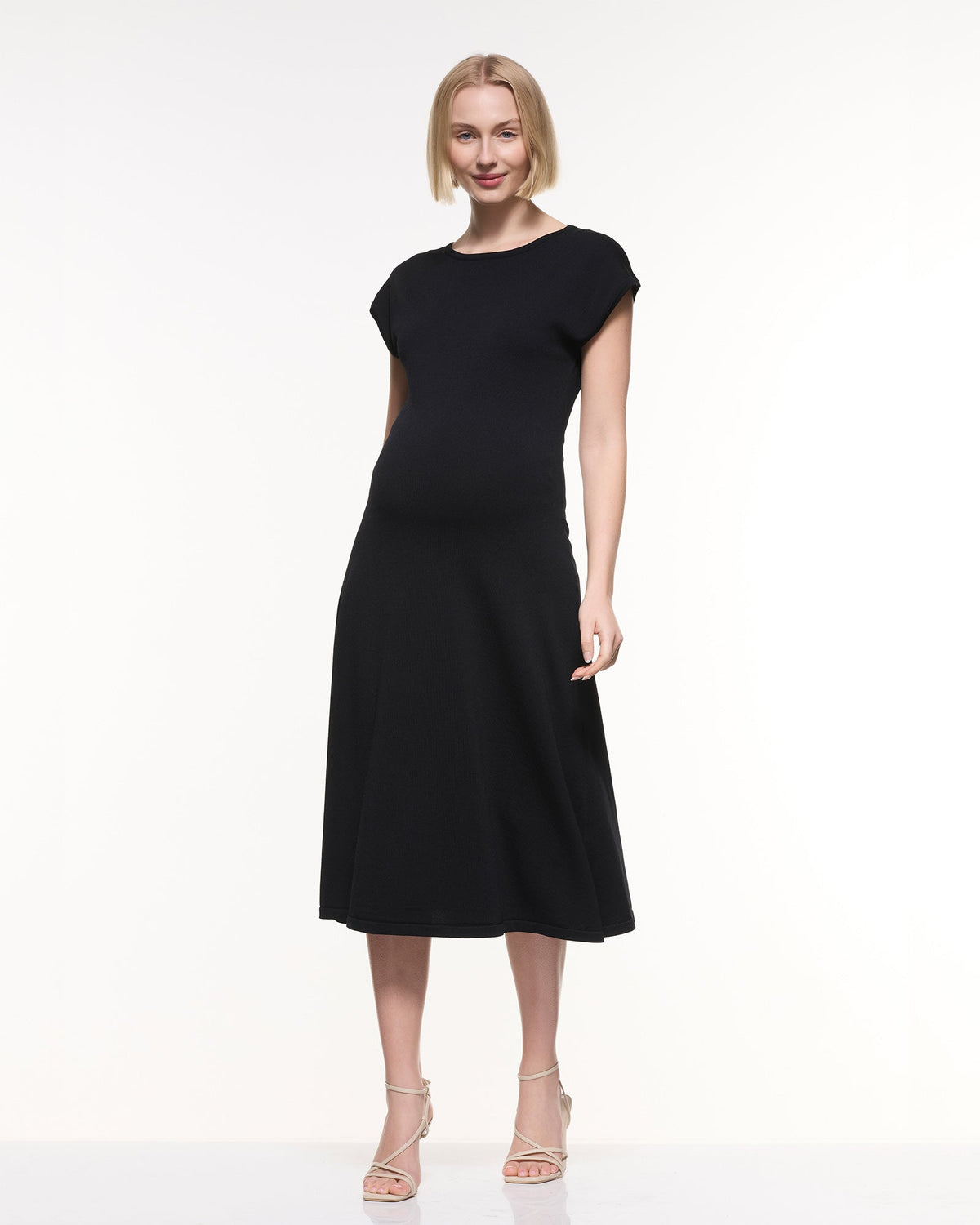 Soon Maternity Grace Cap Sleeve Dress (Black)
