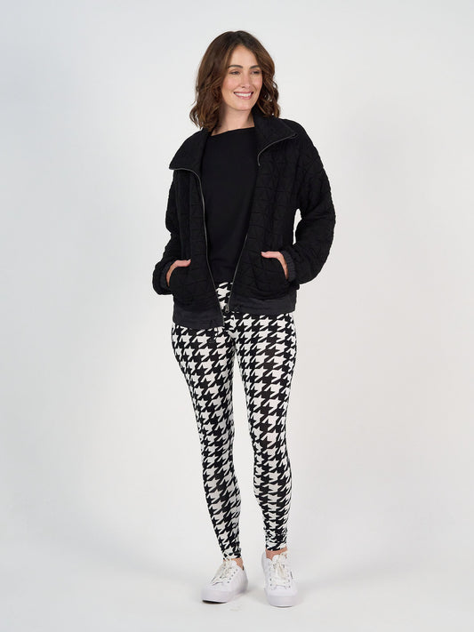 Image of Coats & Jackets. Product name - Grace Quilted Bamboo Zip Up Jacket in Black colour by brand - Lou Lou