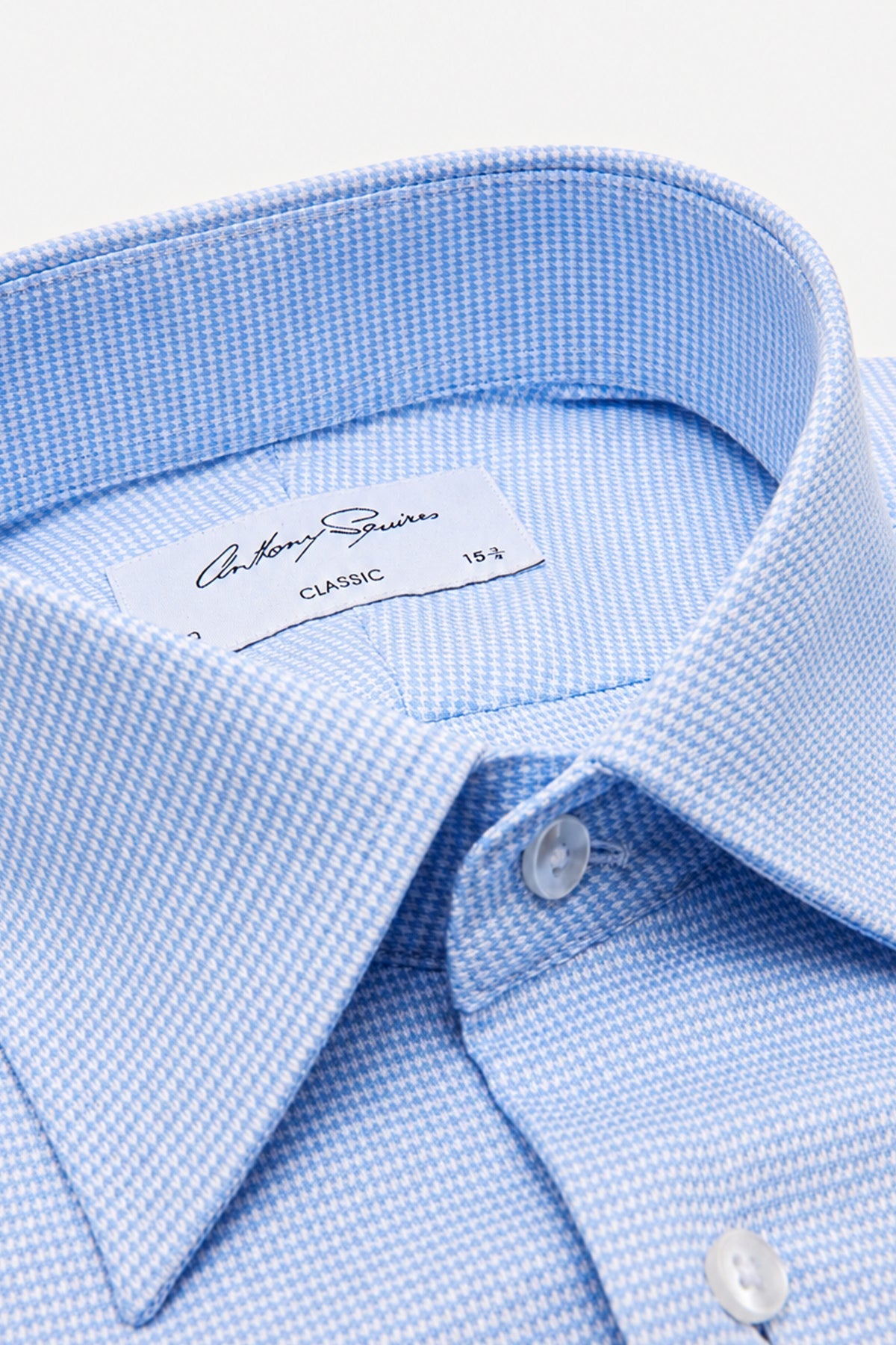 Anthony Squires Gus Formal Shirt Micro Houndstooth (Blue)