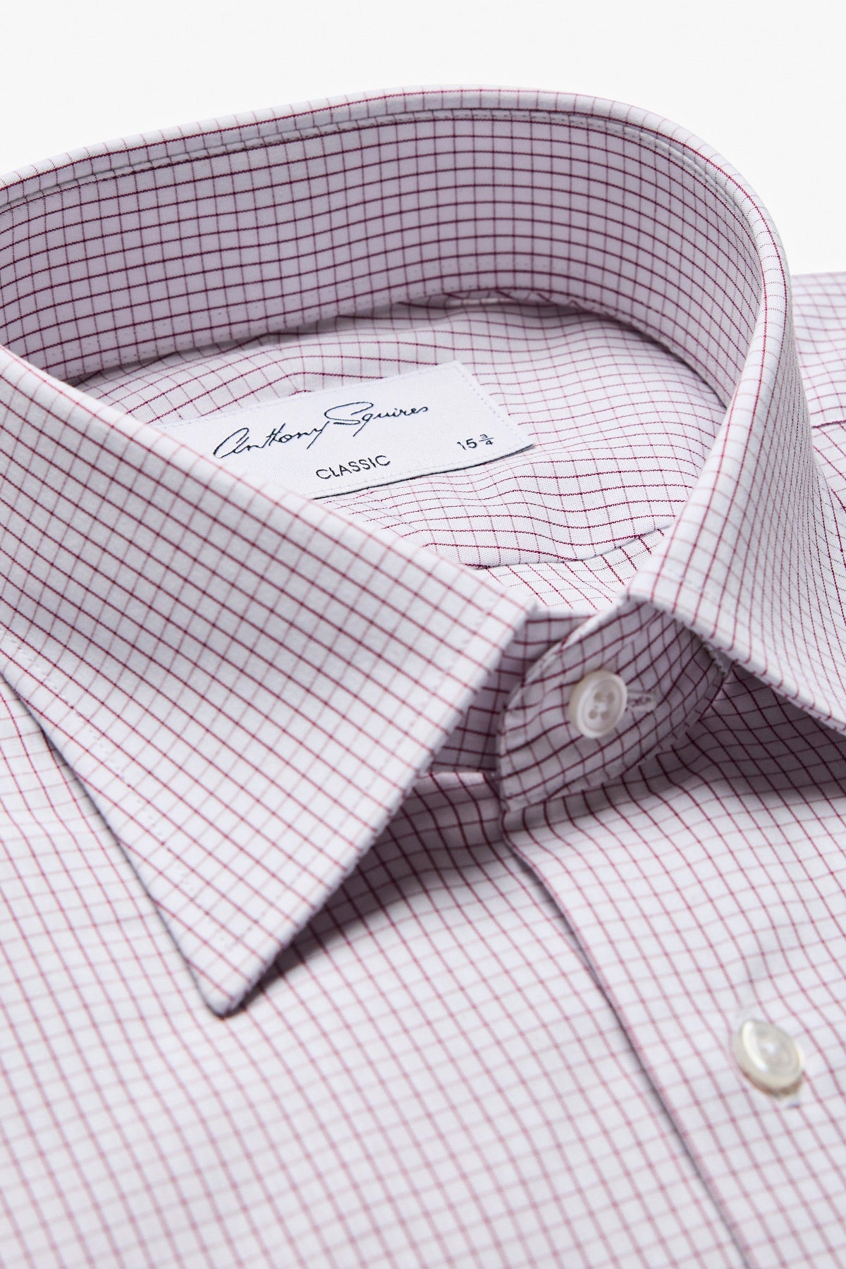 Anthony Squires Gus Formal Shirt Minicheck (Burgundy)