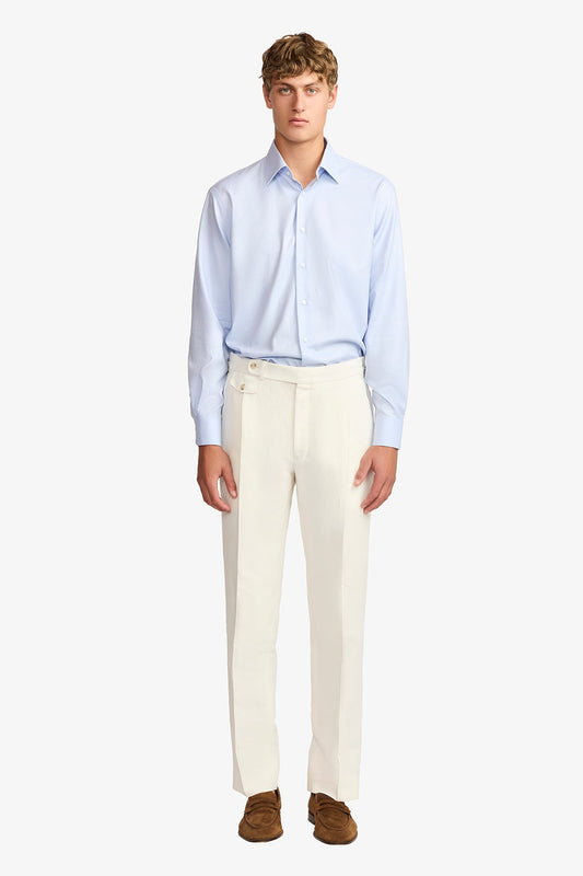 Image of Shirts. Product name - Gus formal shirt blue twill in Blue colour by brand - Anthony Squires