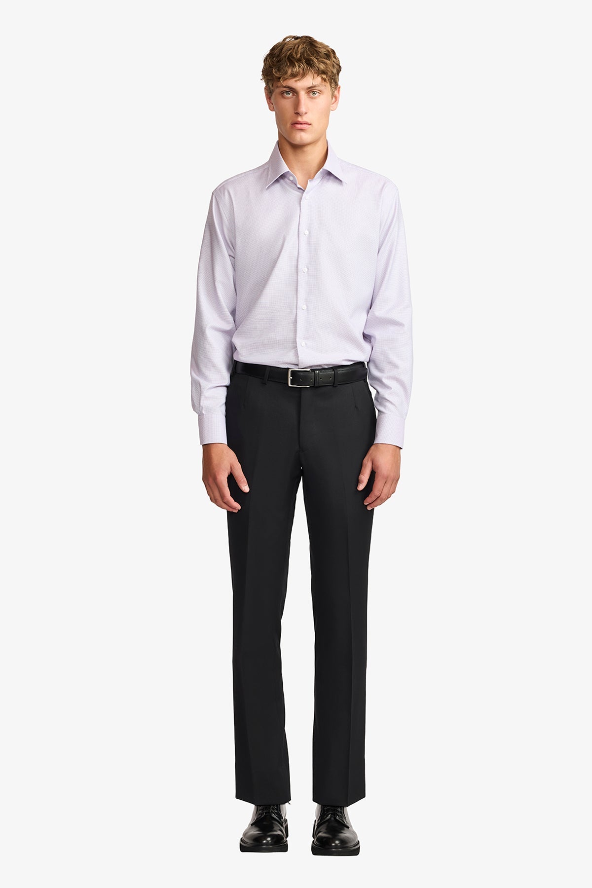Image of Shirts. Product name - Gus formal shirt pink/blue microdesign in Pink colour by brand - Anthony Squires