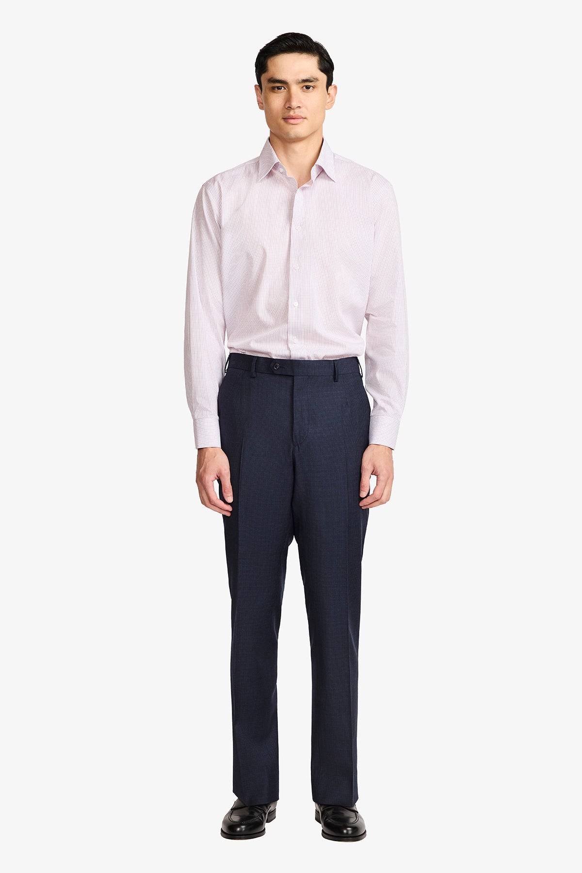 Image of Shirts. Product name - Gus Formal Shirt Burgundy Minicheck in Burgundy colour by brand - Anthony Squires