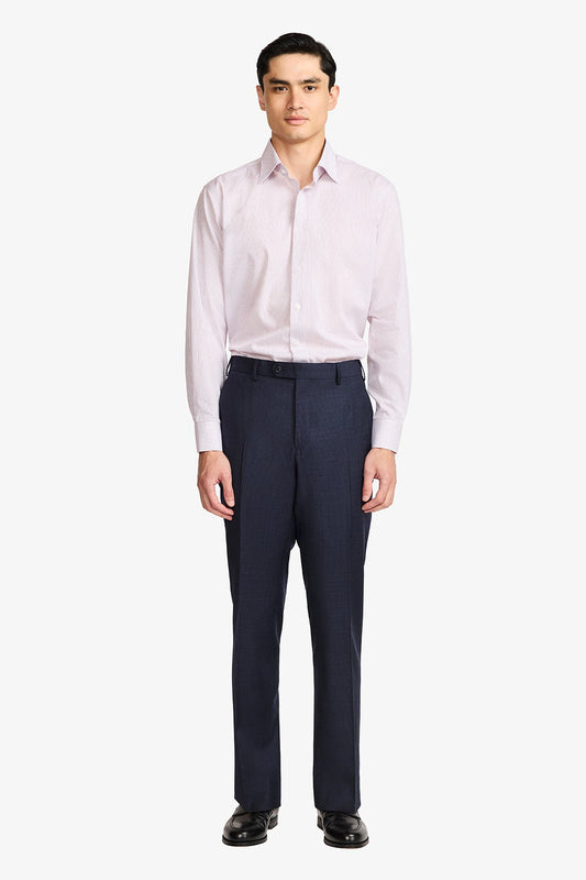 Image of Shirts. Product name - Gus Formal Shirt Burgundy Minicheck in Burgundy colour by brand - Anthony Squires