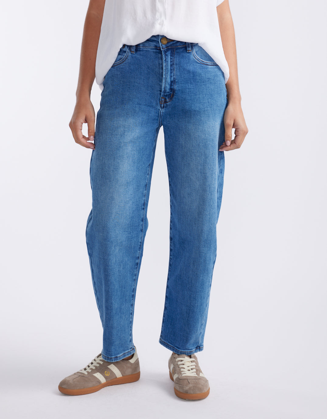 Country Denim Harper Stretch Mum Barrel Jean (Mid Wash)